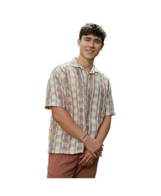 Campus Sutra Men's Off-White Prism Oversized Polo T-Shirt