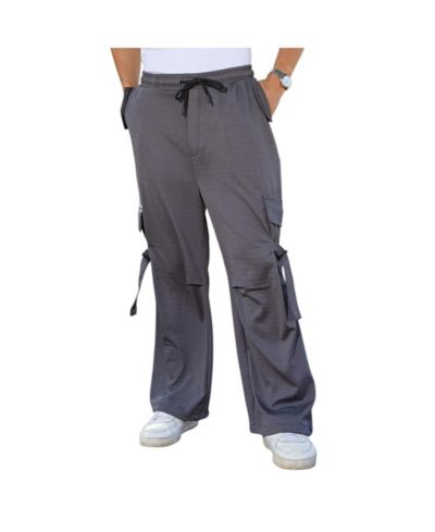 Campus Sutra Мужские широкие брюки карго в клетку цвета Moon Grey