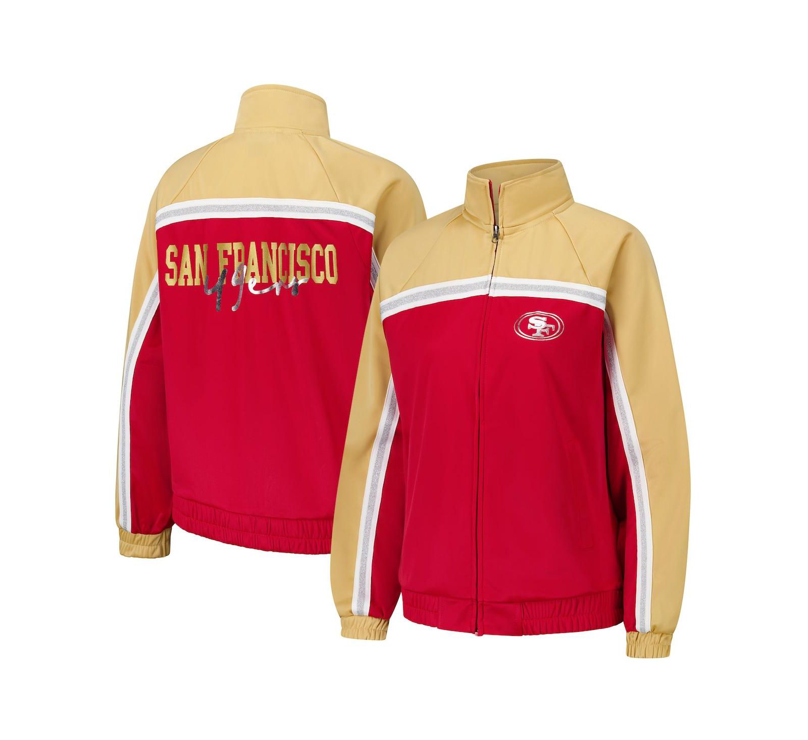 G-III 4Her by Carl Banks Women's Scarlet San Francisco 49ers Post Game Full-Zip Track Jacket