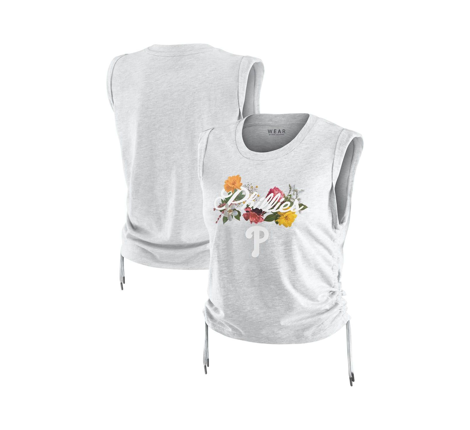 Женский топ WEAR by Erin Andrews Heather Gray Philadelphia Phillies Cinched Tank Top