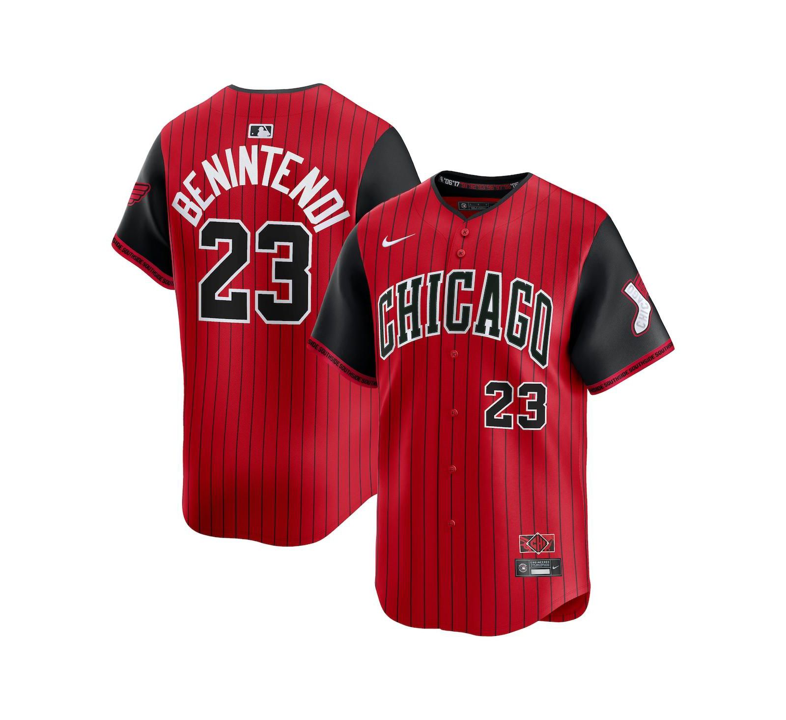 Мужская джерси Nike Andrew Benintendi Red/Black Chicago White Sox 2025 City Connect Limited Player