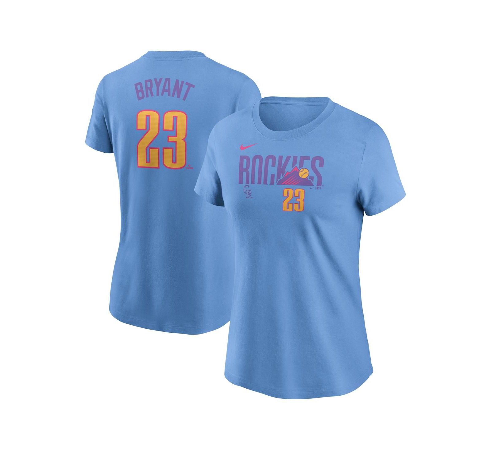Nike Women's Kris Bryant Light Blue Colorado Rockies 2025 City Connect Fuse Name & Number T-Shirt