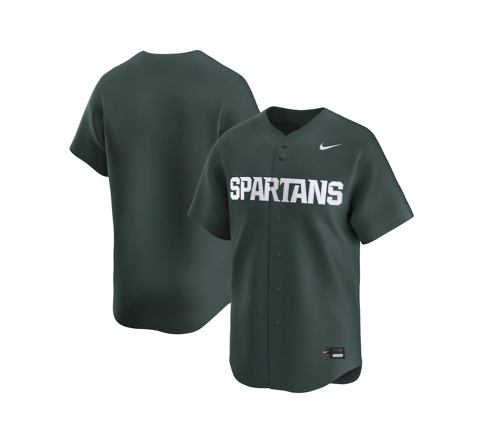Nike Мужская бейсбольная джерси Michigan State Spartans Green