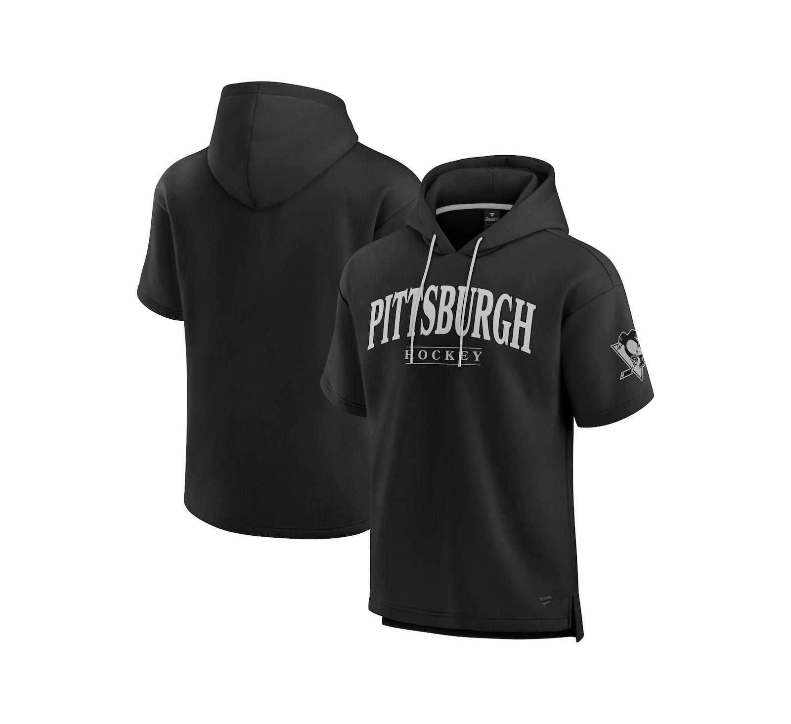 Мужское худи Fanatics Black Pittsburgh Penguins Elements Ready Short Sleeve Pullover