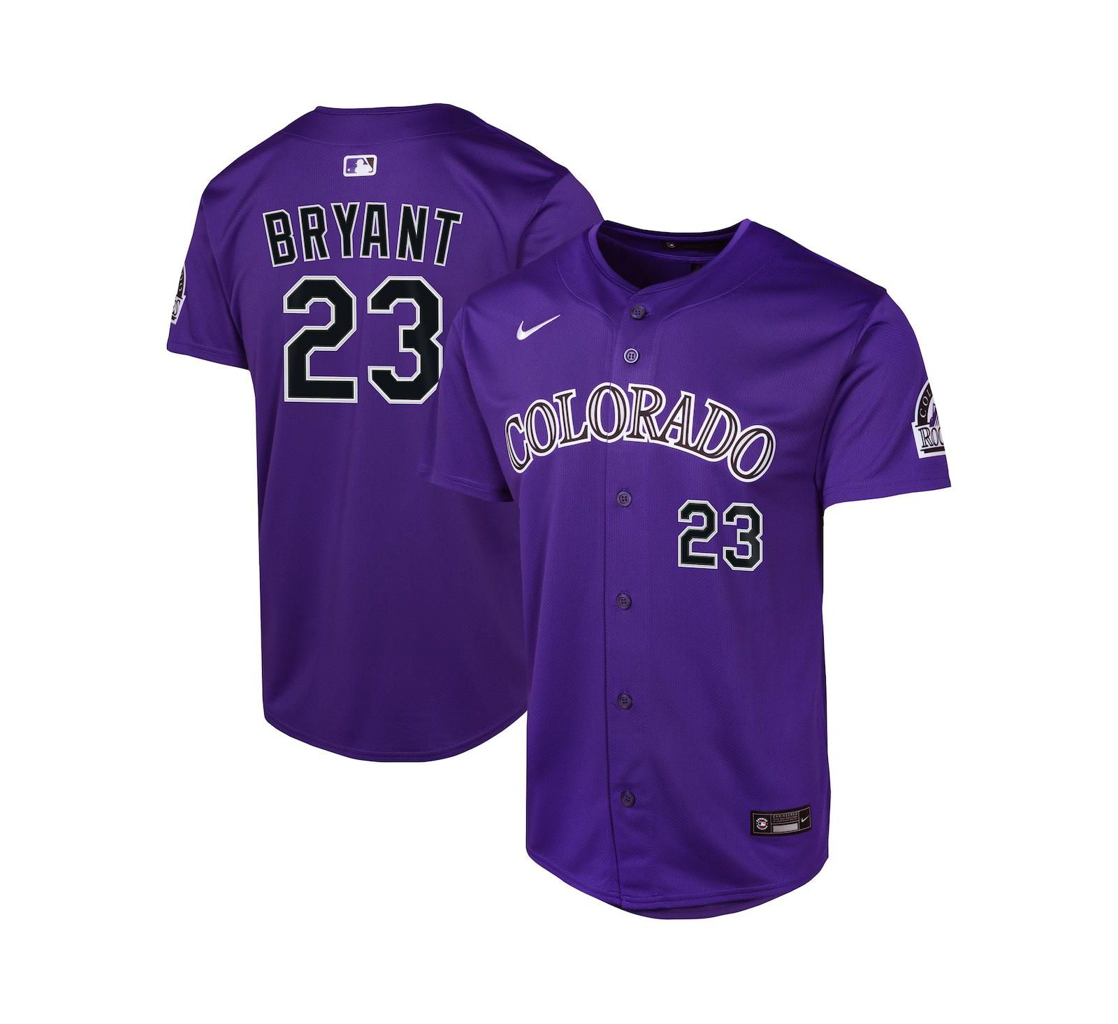 Детская игровая джерси Nike Kris Bryant Purple Colorado Rockies Alternate Limited