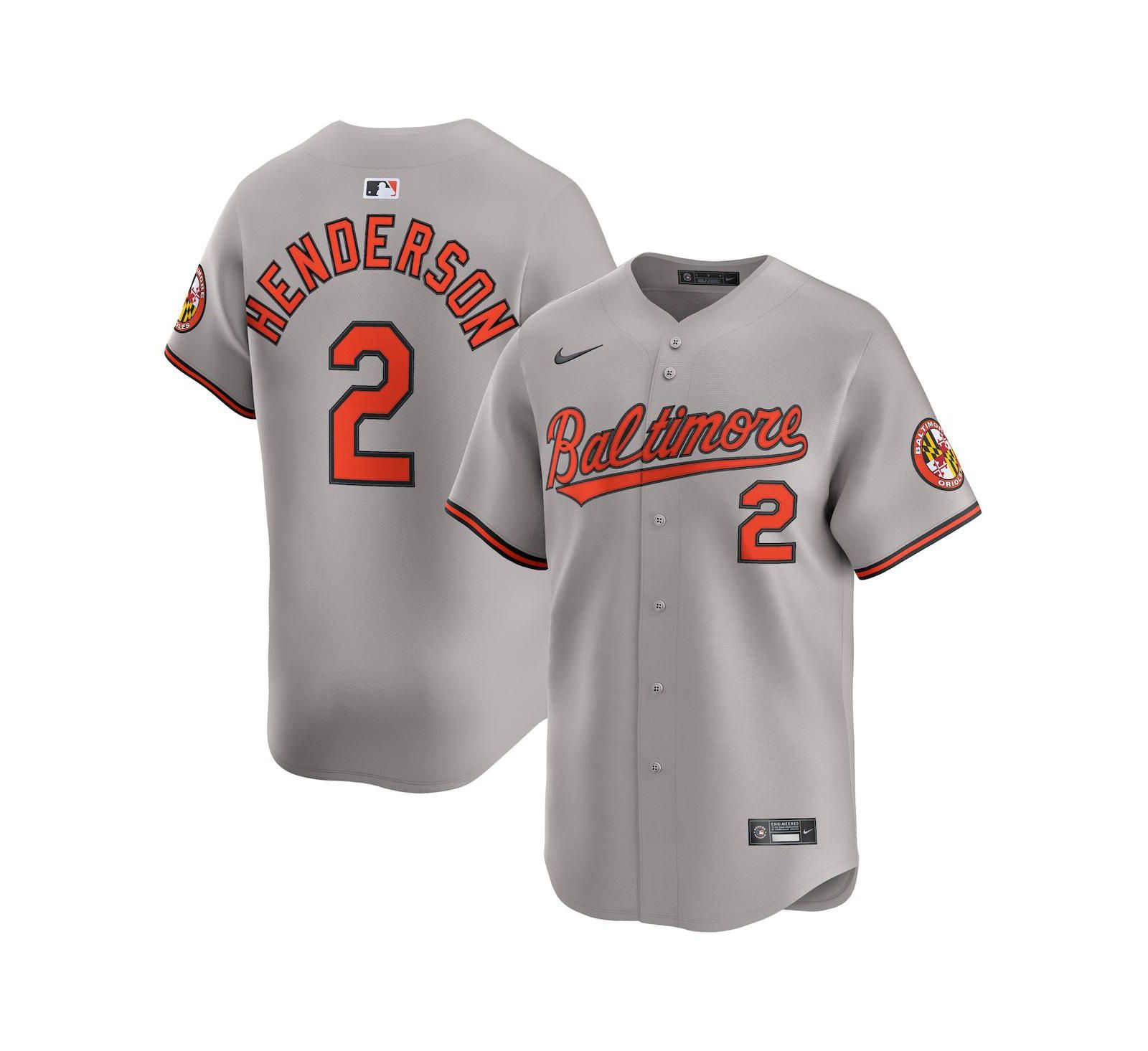 Nike Мужская джерси Gunnar Henderson Gray Baltimore Orioles Road Limited Player