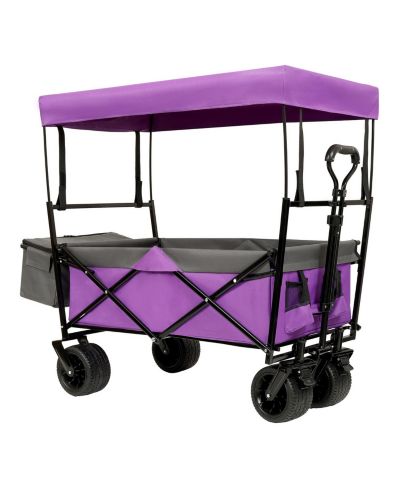 Складная тележка с навесом и колесами для любого типа местности (Purple)