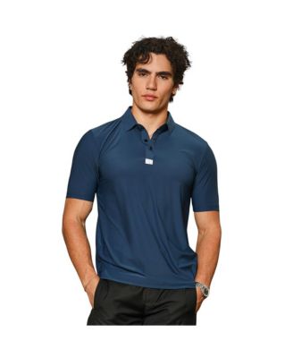Campus Sutra Men's Navy Blue Seamless Solid Polo T-Shirt