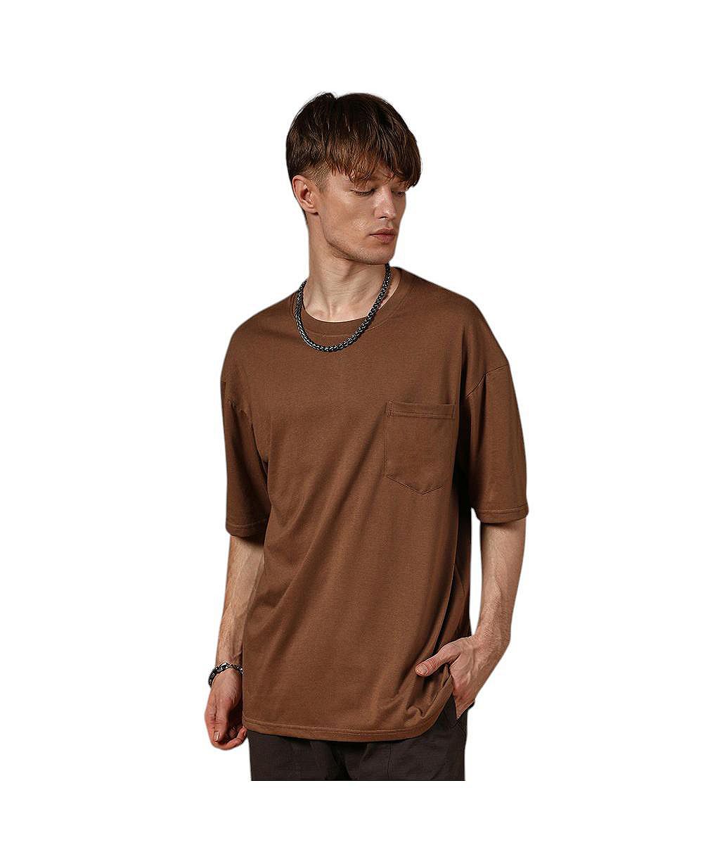 Мужская оверсайз футболка Campus Sutra Chocolate Brown