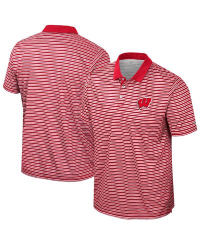 Мужская поло Colosseum Red Wisconsin Badgers Striped