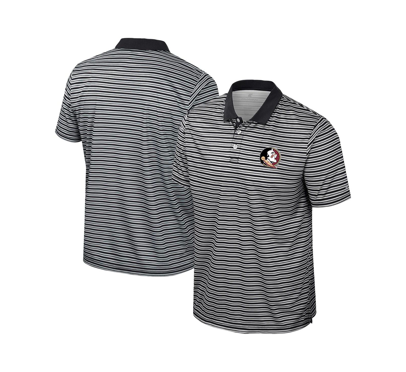 Мужская поло Colosseum Black Florida State Seminoles Striped