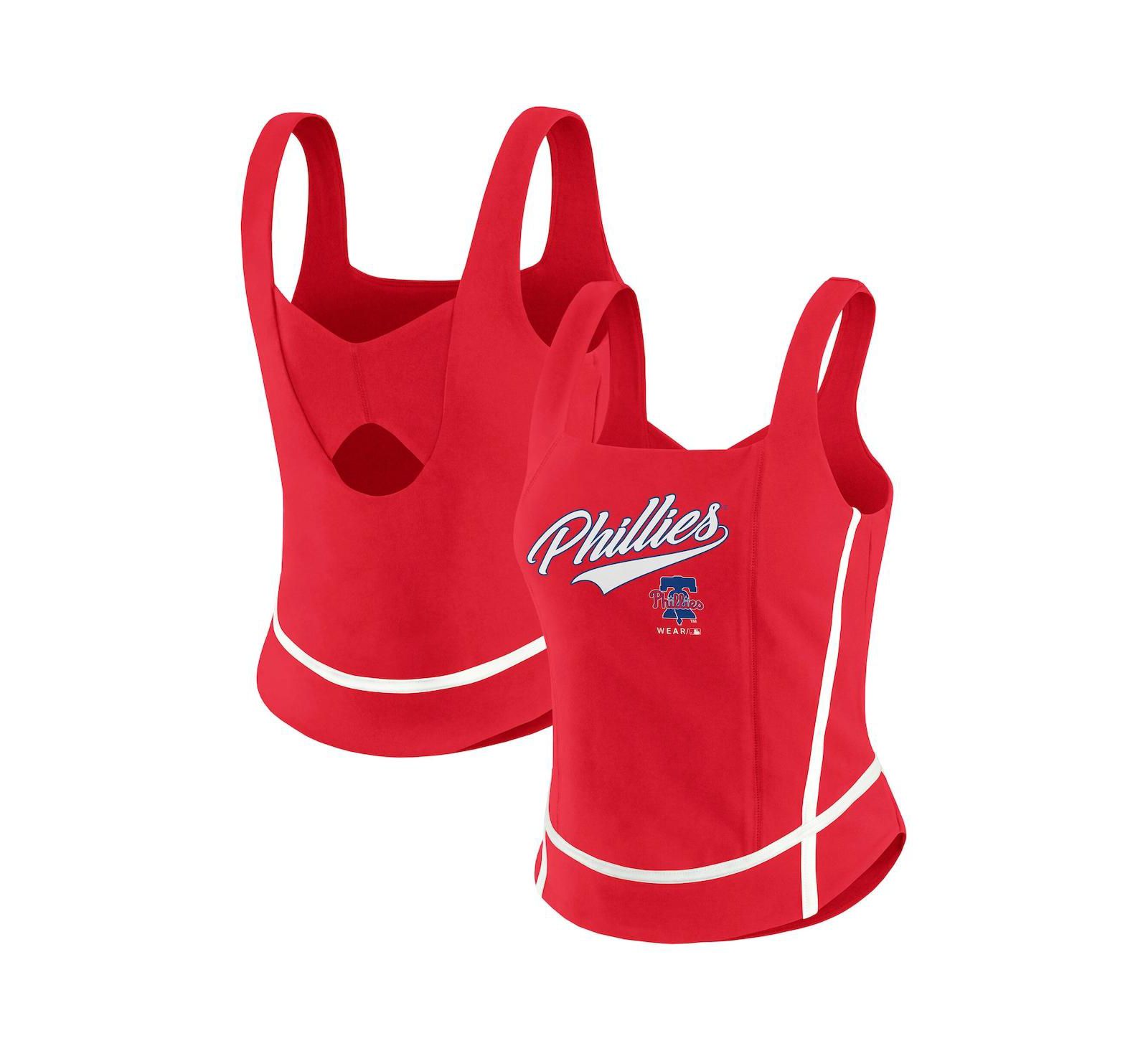 WEAR by Erin Andrews Женский Red Philadelphia Phillies Square Neck Tank Top