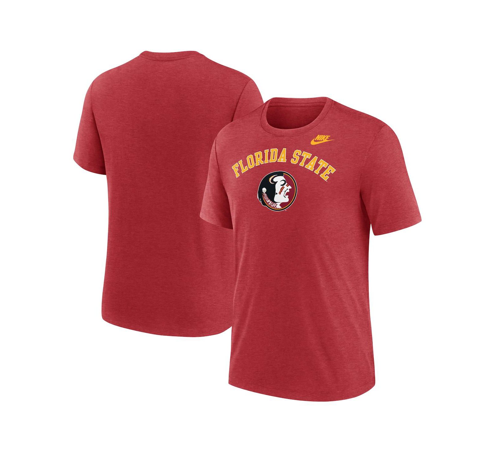 Мужская футболка Nike Heather Garnet Florida State Seminoles Legacy Arch Tri-Blend T-Shirt