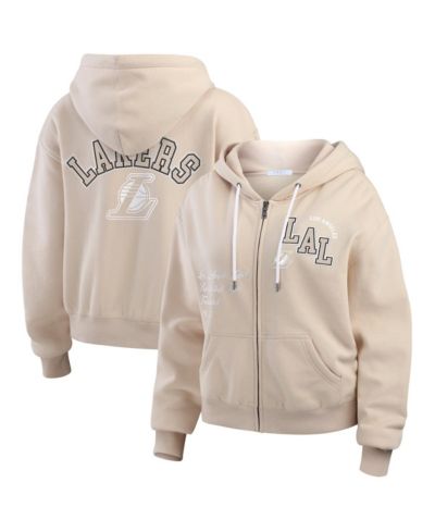 Женское худи WEAR by Erin Andrews Los Angeles Lakers Plus Size с нашивкой, кремовый цвет