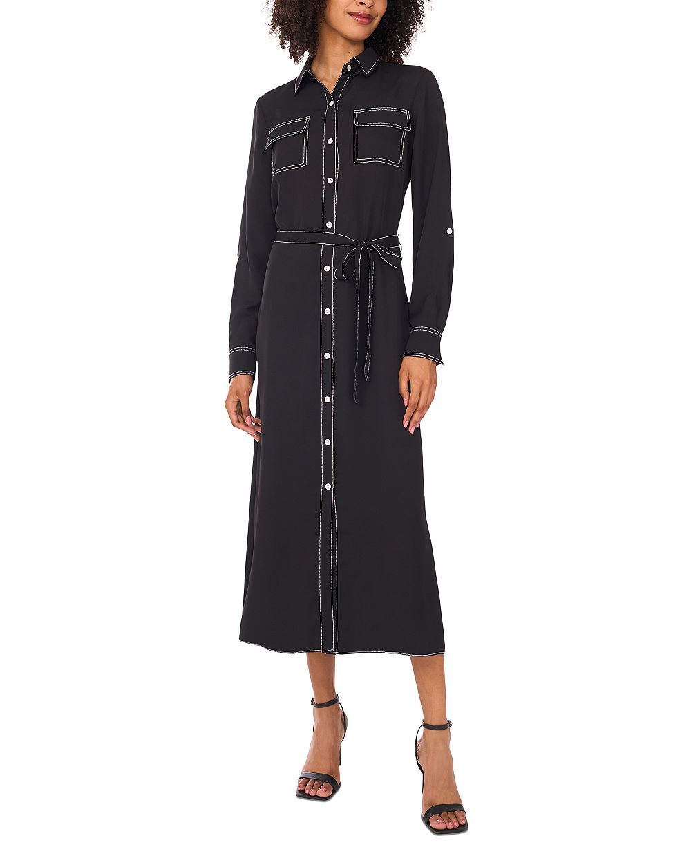 Женское платье с контрастной прострочкой Vince Camuto Shirtdress