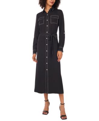 Vince Camuto Women's Contrast-Stitching Shirtdress
