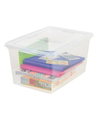 IRIS 58 Qt Plastic Storage Bin Tote Organizing Container with Latching Lid, Clear