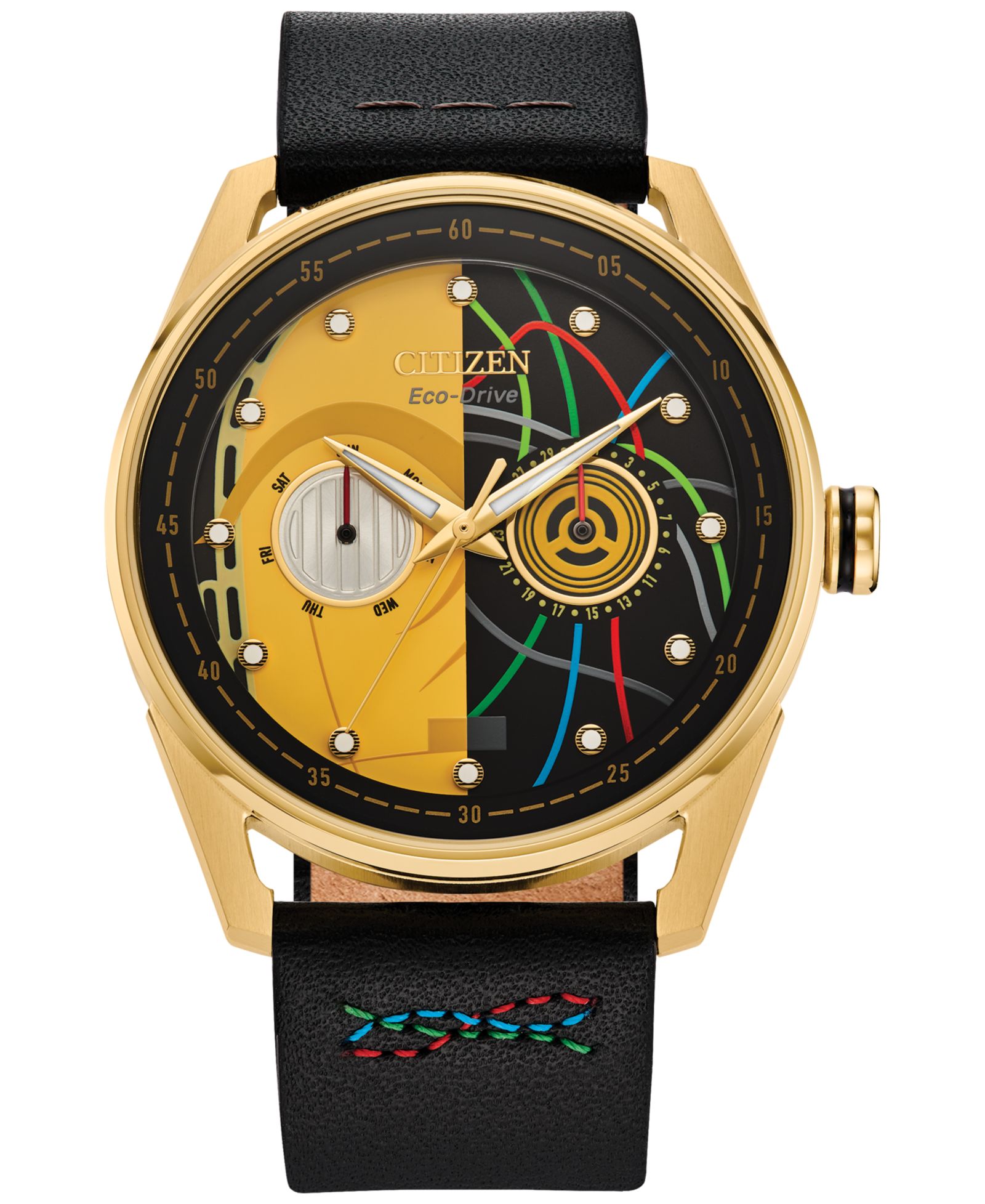 Citizen Eco-Drive Men's Star Wars C-3PO Awakens Black Leather Strap Watch 42mm
