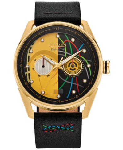 Citizen Eco-Drive Men's Star Wars C-3PO Awakens Black Leather Strap Watch 42mm