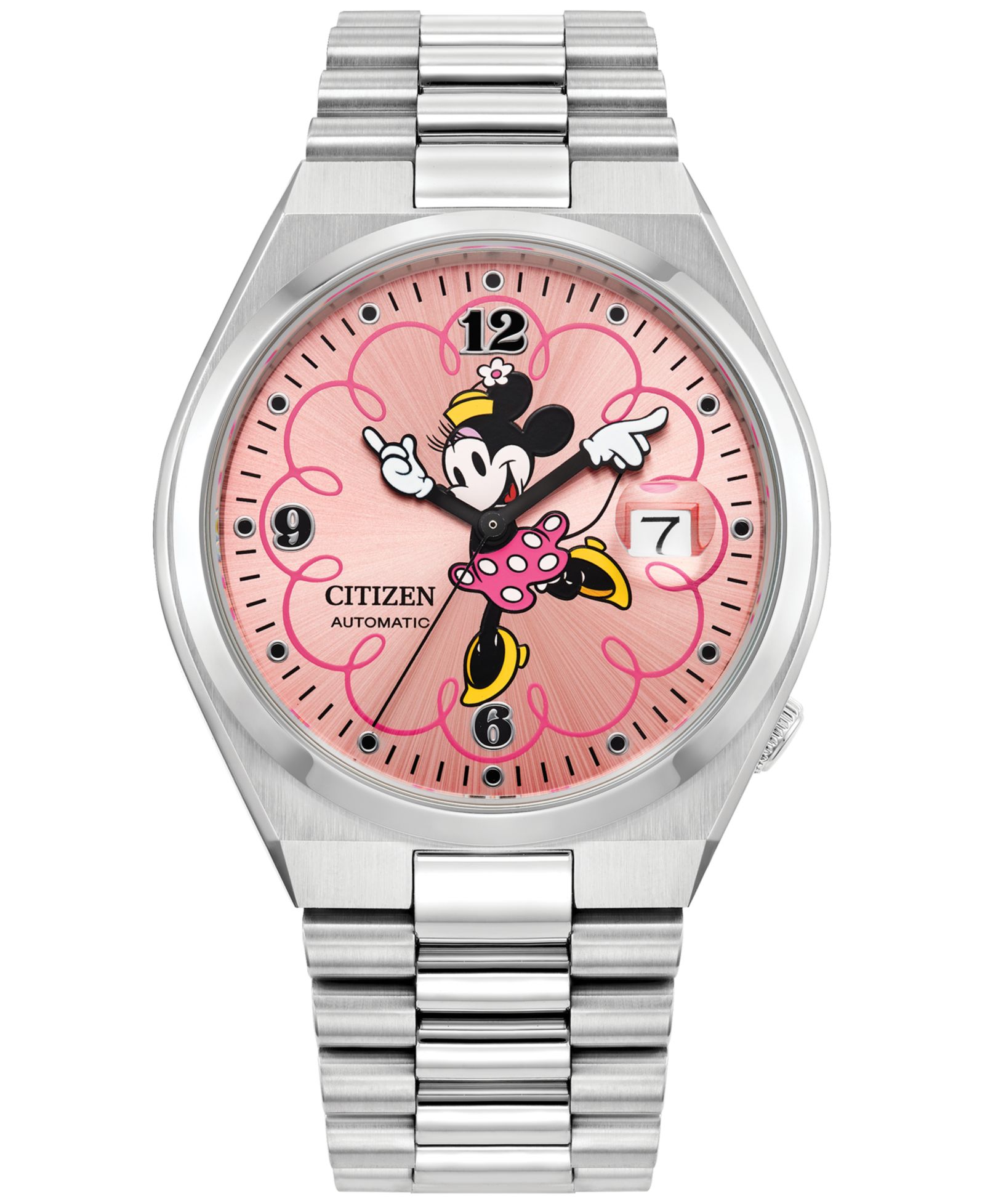 Часы Citizen Men's Automatic Disney Minnie Mouse, стальной браслет, 40mm
