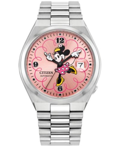 Citizen Men's Automatic Disney Minnie Mouse Stainless Steel Bracelet Watch 40mm