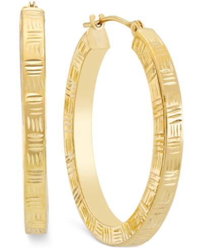 Серьги-кольца Etched Hoop в 10k Gold