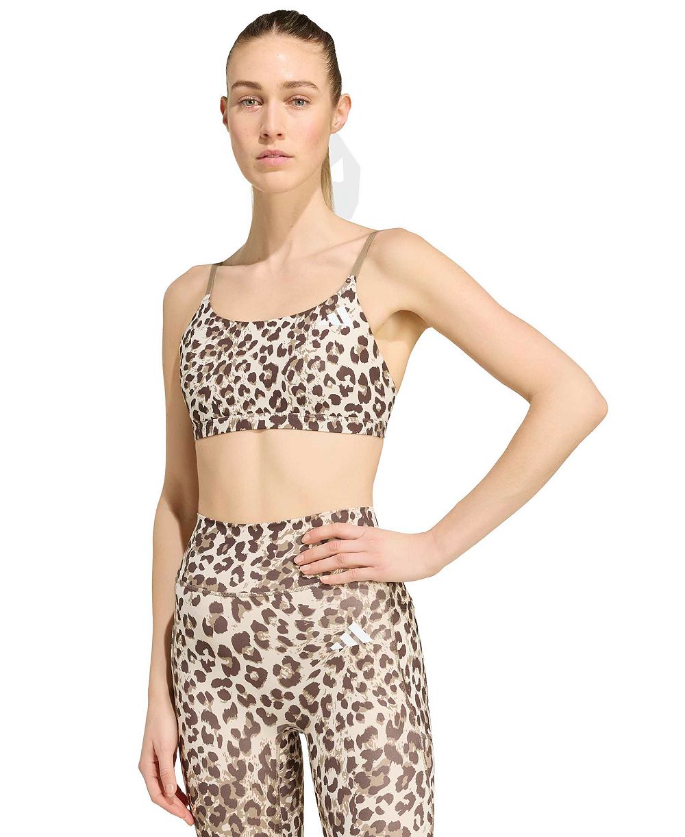 adidas Women's Optime Essentials Workout Leopard Print Bra