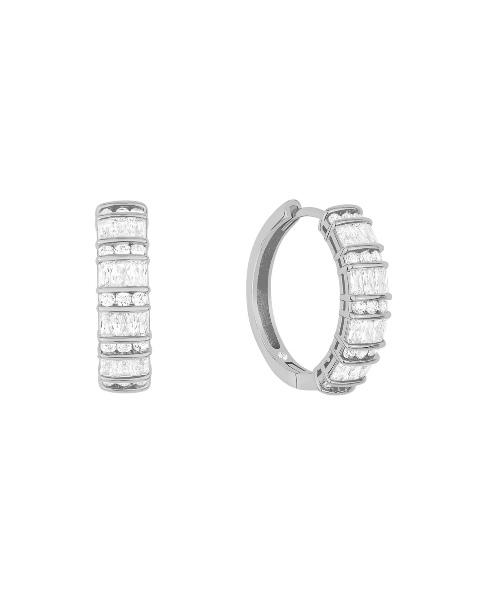 Серьги-кольца And Now This Cubic Zirconia Hinge Hoop