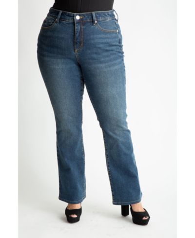 SLINK Jeans Plus Size Denim high rise bootcut in 32" inseam - Luna