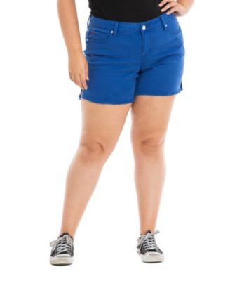 Шорты SLINK Jeans с боковыми разрезами и необработанным краем, Classic Blue, 6'' Inseam