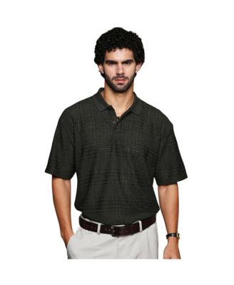 Campus Sutra Men's Midnight Black Bohomian Oversized Polo T-Shirt