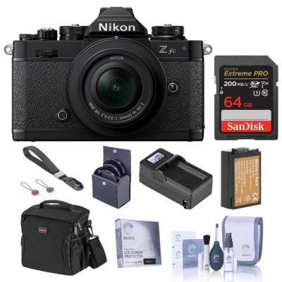Беззеркальная камера Nikon Z fc DX-Format с объективом 16-50mm f/3.5-6.3, комплект с картой памяти 64GB, сумкой, дополнительным аккумулятором и набором фильтров 46mm