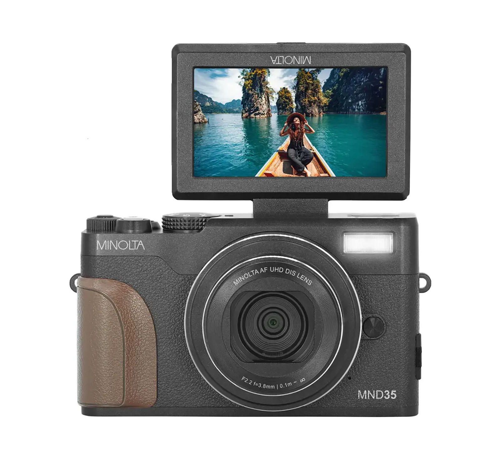 Minolta MND35 64MP 4K UHD Wi-Fi Digital Camera without Memory Card, Black