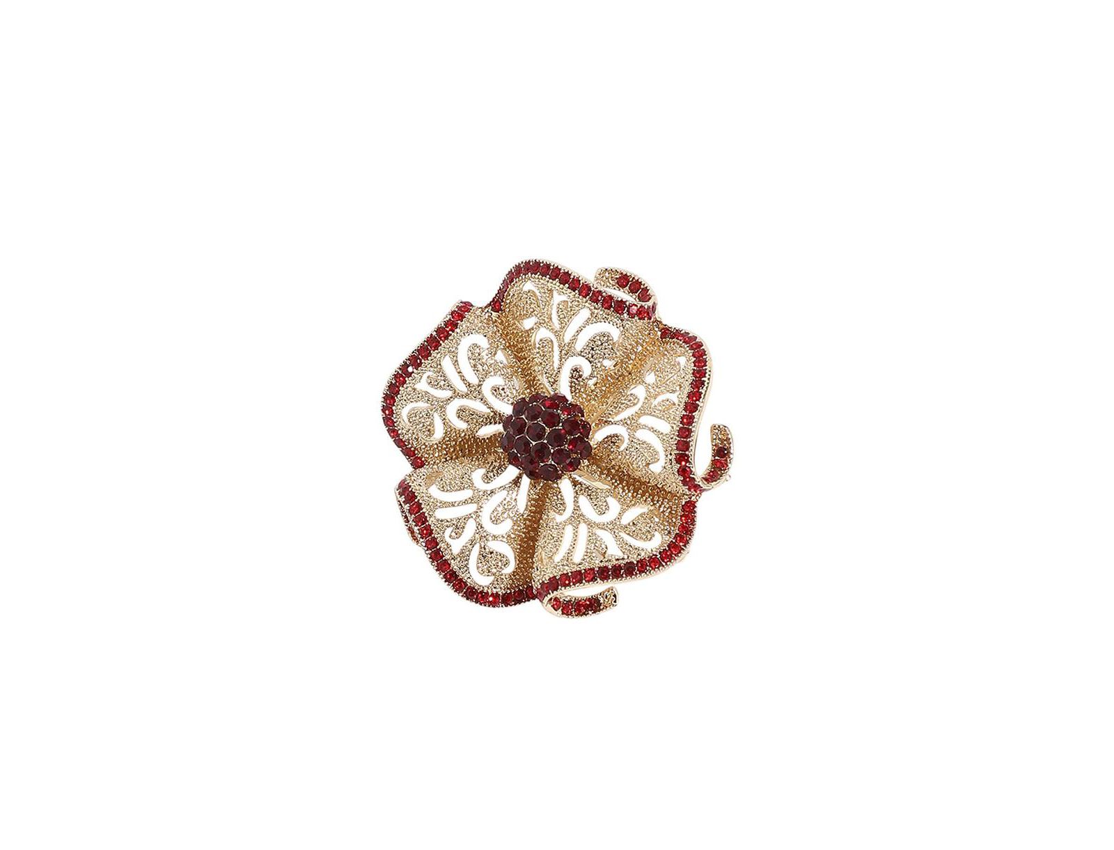 SOHI Stone Setting Flower Ring