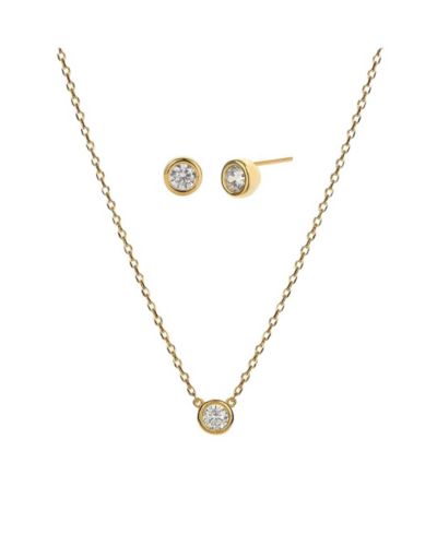Bearfruit Jewelry комплект из ожерелья Margot и сережек, Sterling Plated, изящный