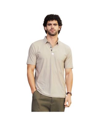 Campus Sutra Men's Sand Beige Seamless Waffle Polo T-Shirt