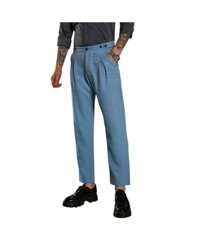 Мужские плиссированные брюки Campus Sutra Sky Blue Tailored