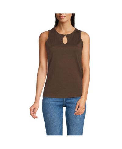 Lands' End Women's Petite Supima Keyhole Tank