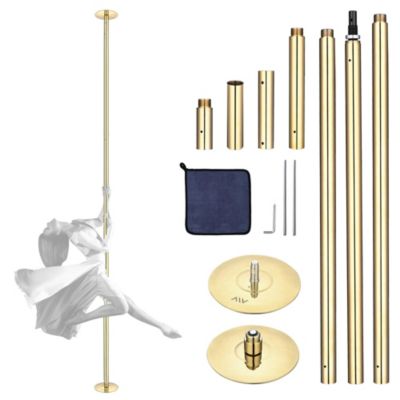 Yescom 12 FT Spinning Static Dancing Pole Kit w/ Extensions Fitness Dance Exercise Gold