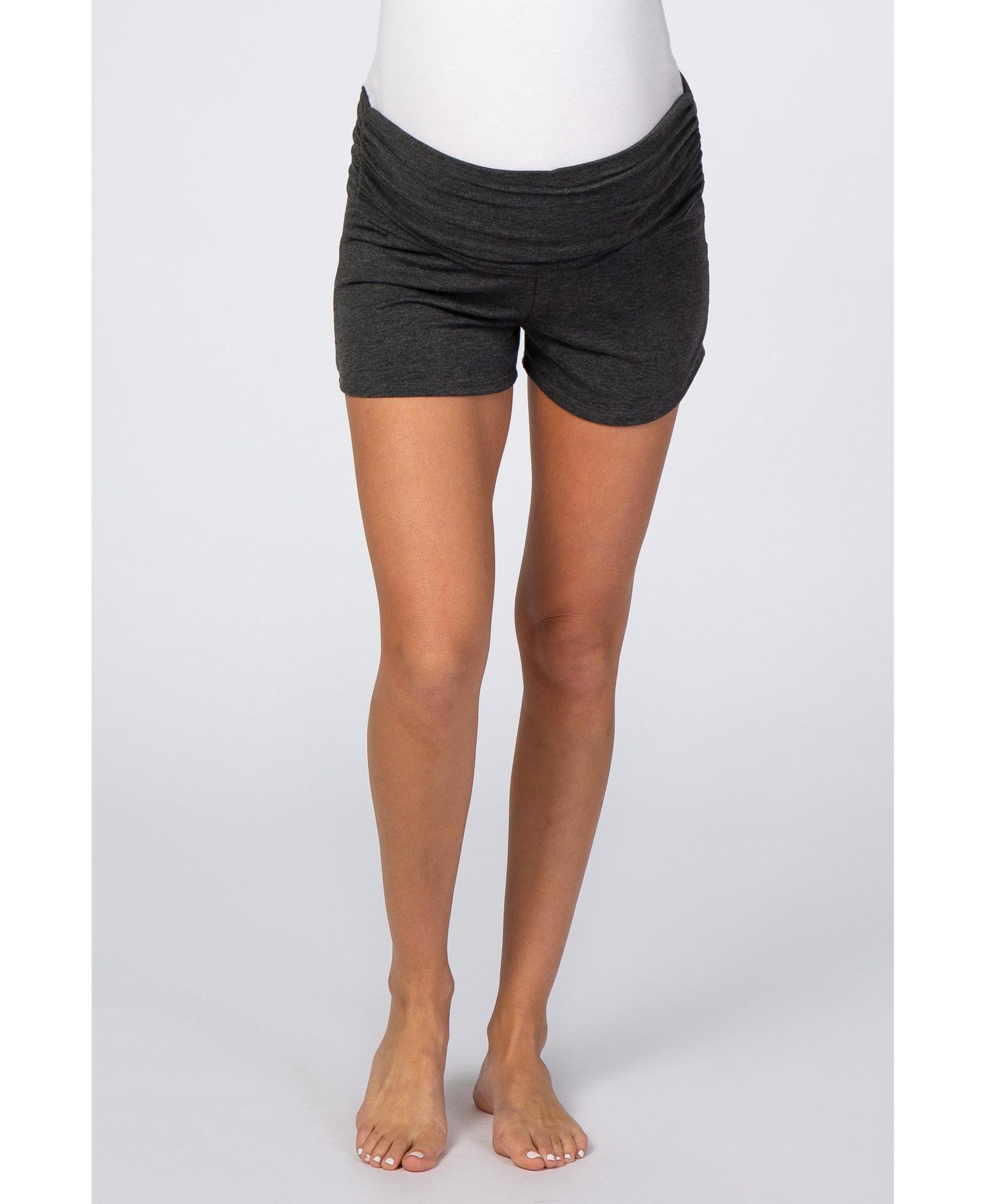 Pinkblush Women's Heather Grey Ruched Side Lounge Shorts