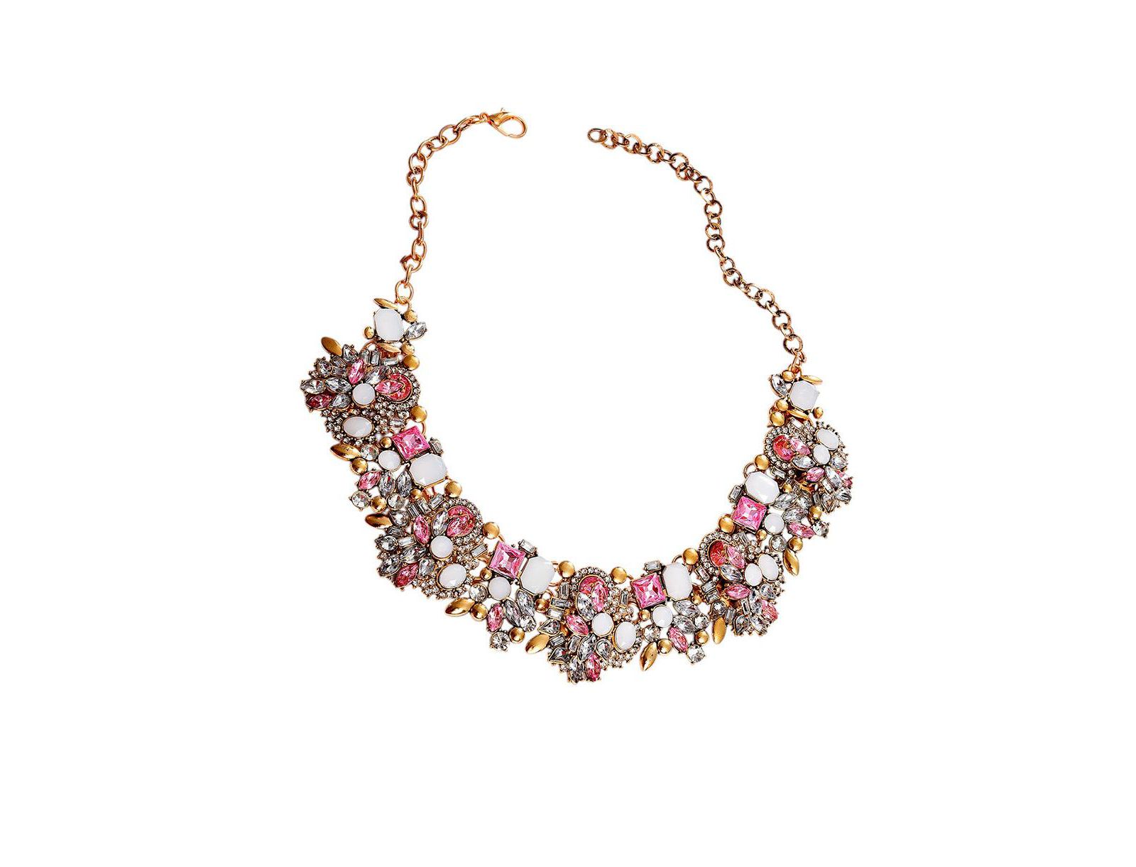 Ожерелье SOHI Silver Plated Stone