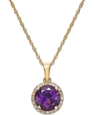 Подвеска Amethyst (1-1/10 ct. t.w.) and Diamond Accent в 14k Gold