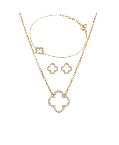 Набор украшений Sterling Plated Aria Clover (ожерелье, серьги и браслет)