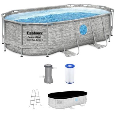 Bestway Steel Pro MAX Splashview 14' x 8'2" x 39.5" Above Ground Swimming Pool Set