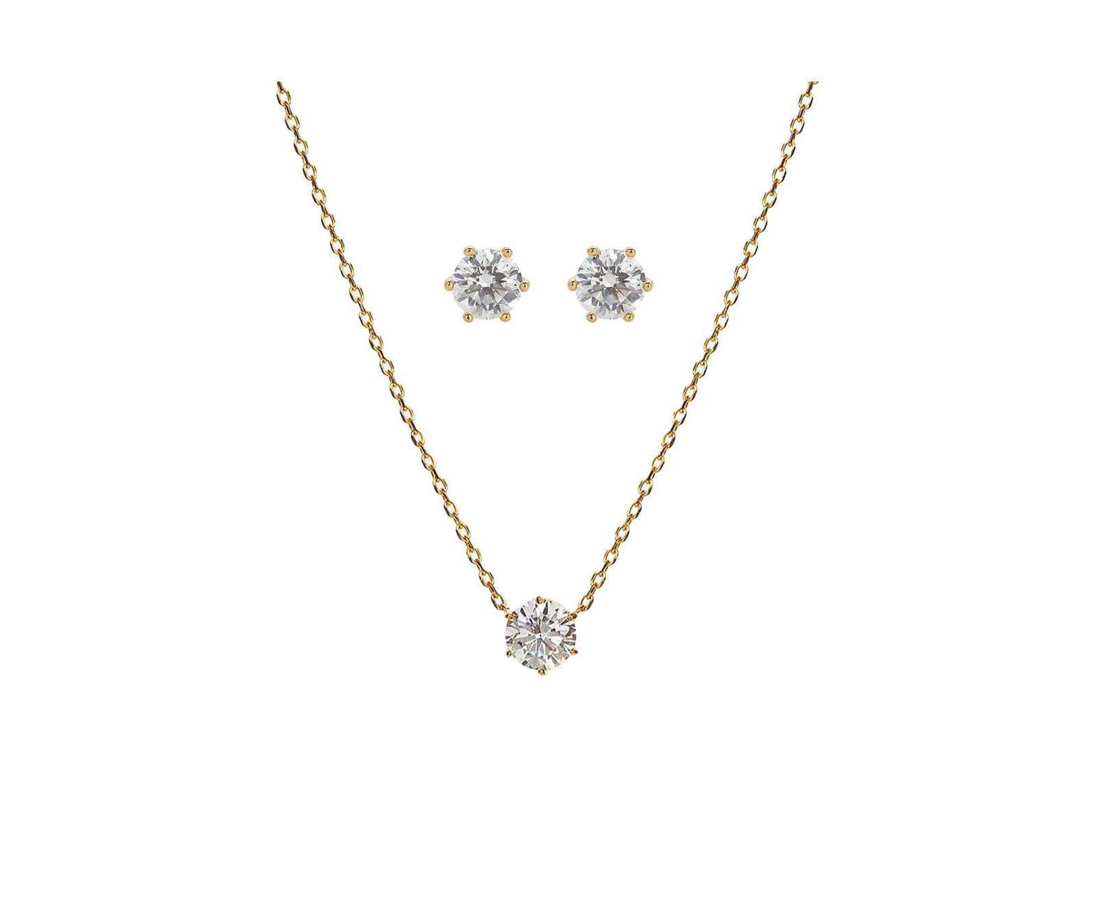 Sterling Plated Estelle Necklace & Earring Set Trendy