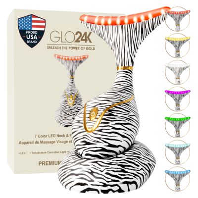 Массажер для шеи и лица GLO24K Deluxe (Zebra), 7 Color LED