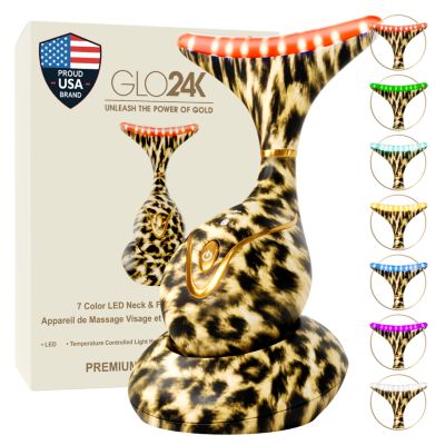 Массажер для шеи и лица GLO24K Deluxe 7 Color LED (Cheetah)