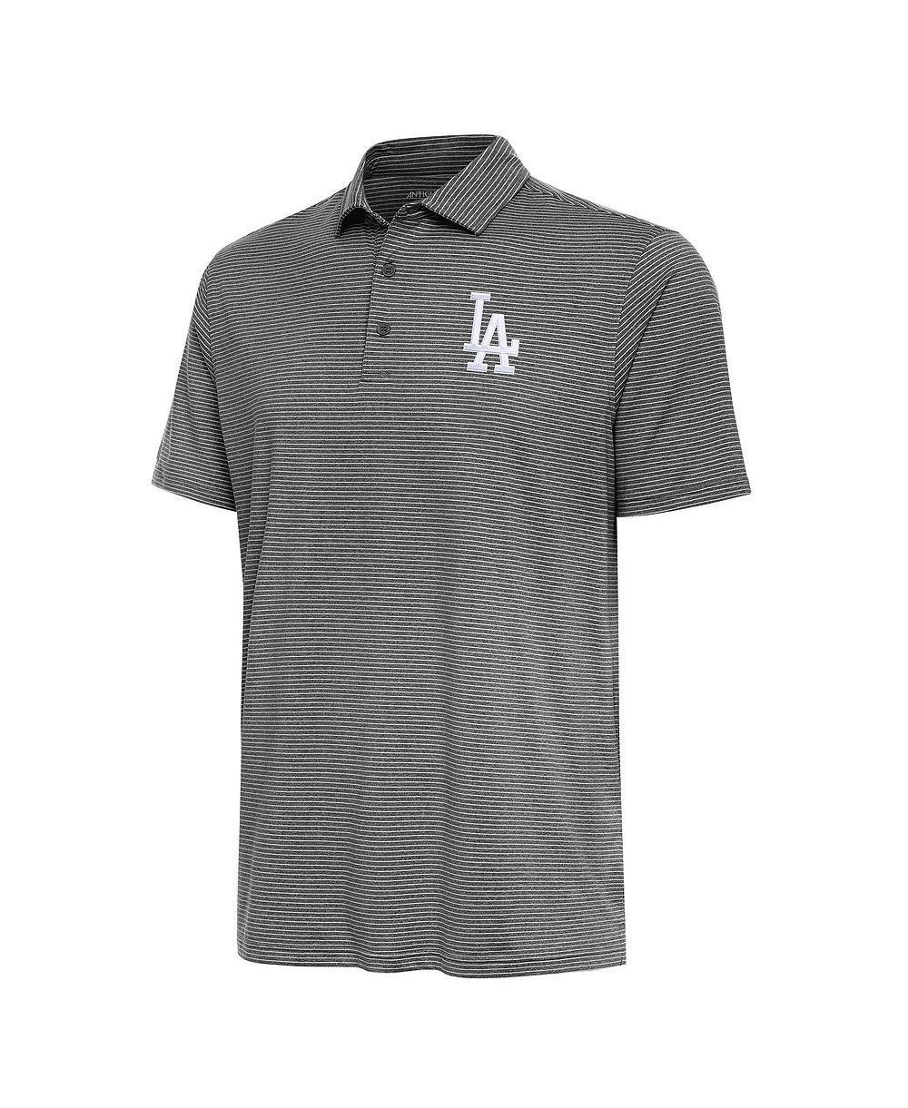 Мужская рубашка-поло Antigua Heather Black Los Angeles Dodgers Scheme
