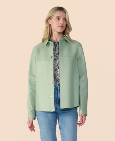 Furniq UK Women's Frankie Leather Shirt Jacket