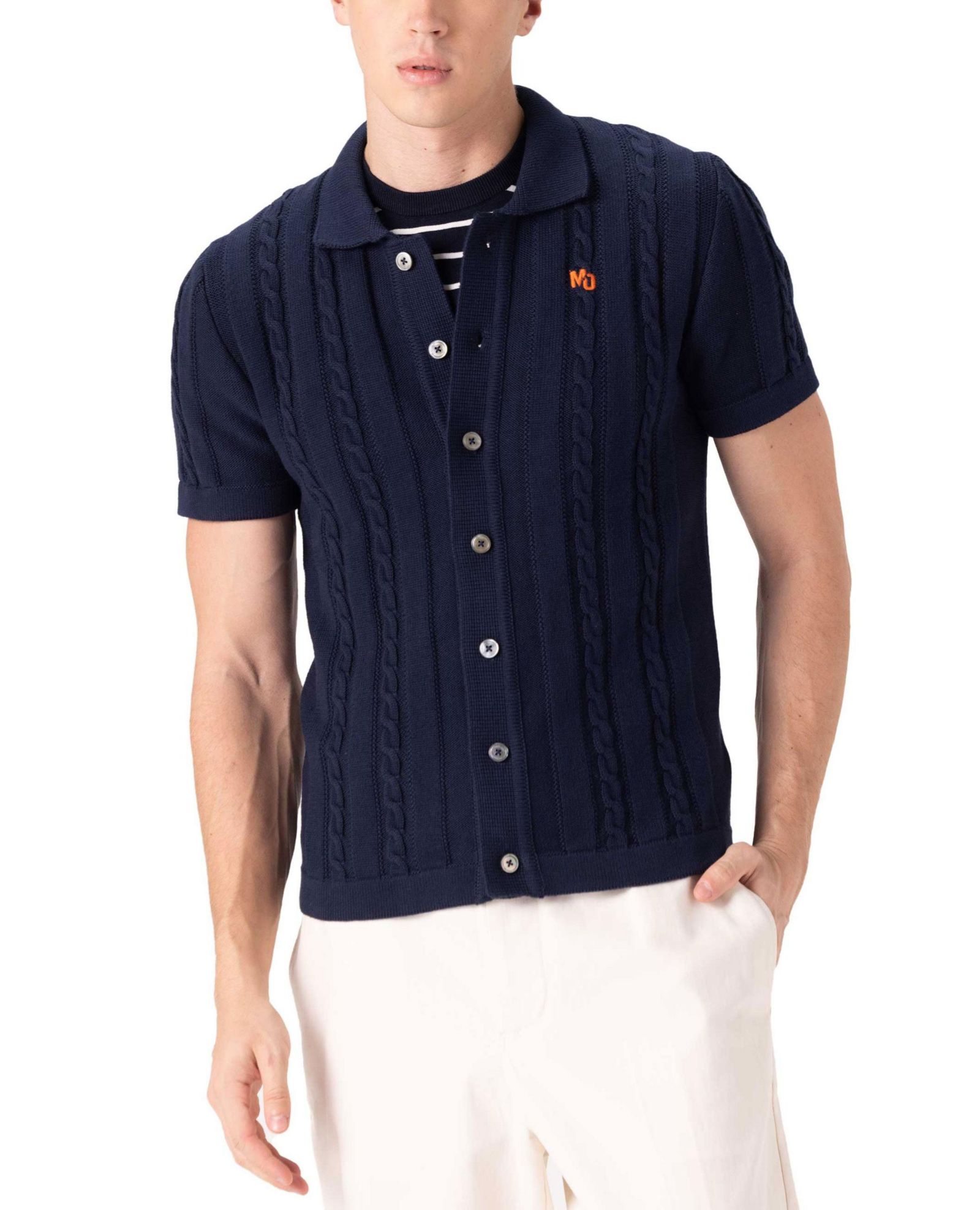 Members Only Men's JC Polo Cable Knit Sweater